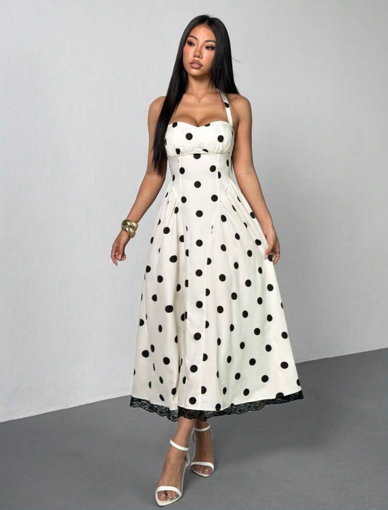 Polka midi drees