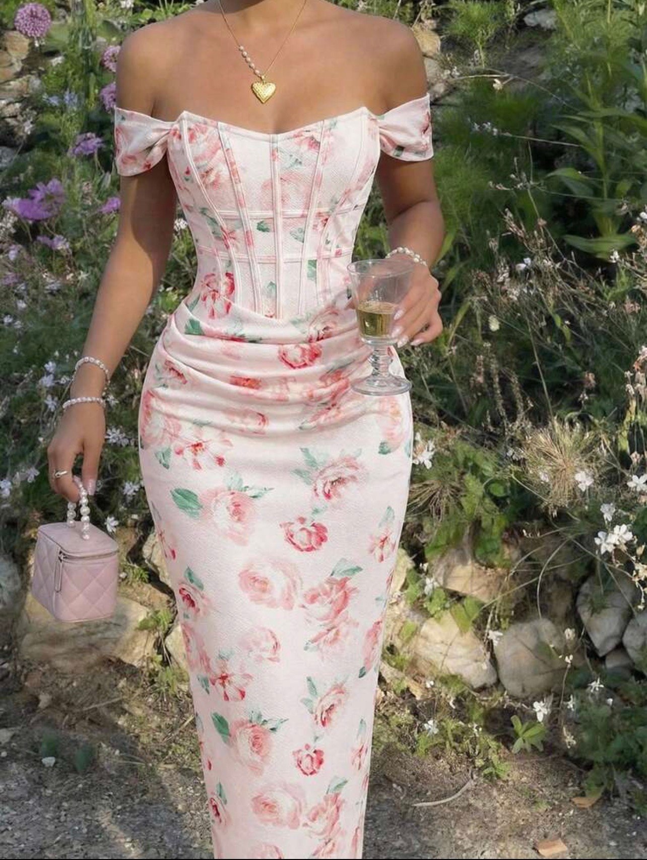 Corset pink dress