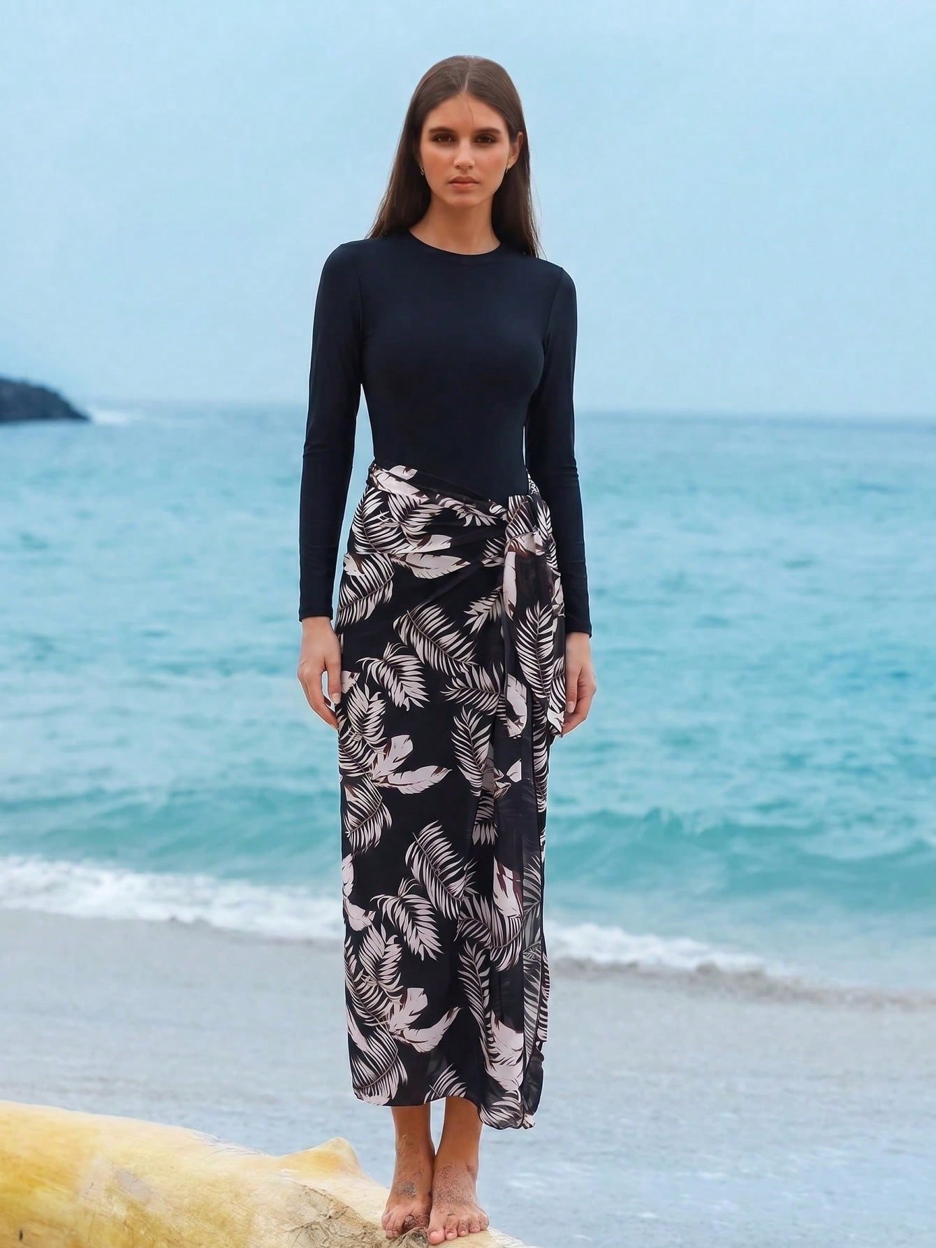Black feather burkini