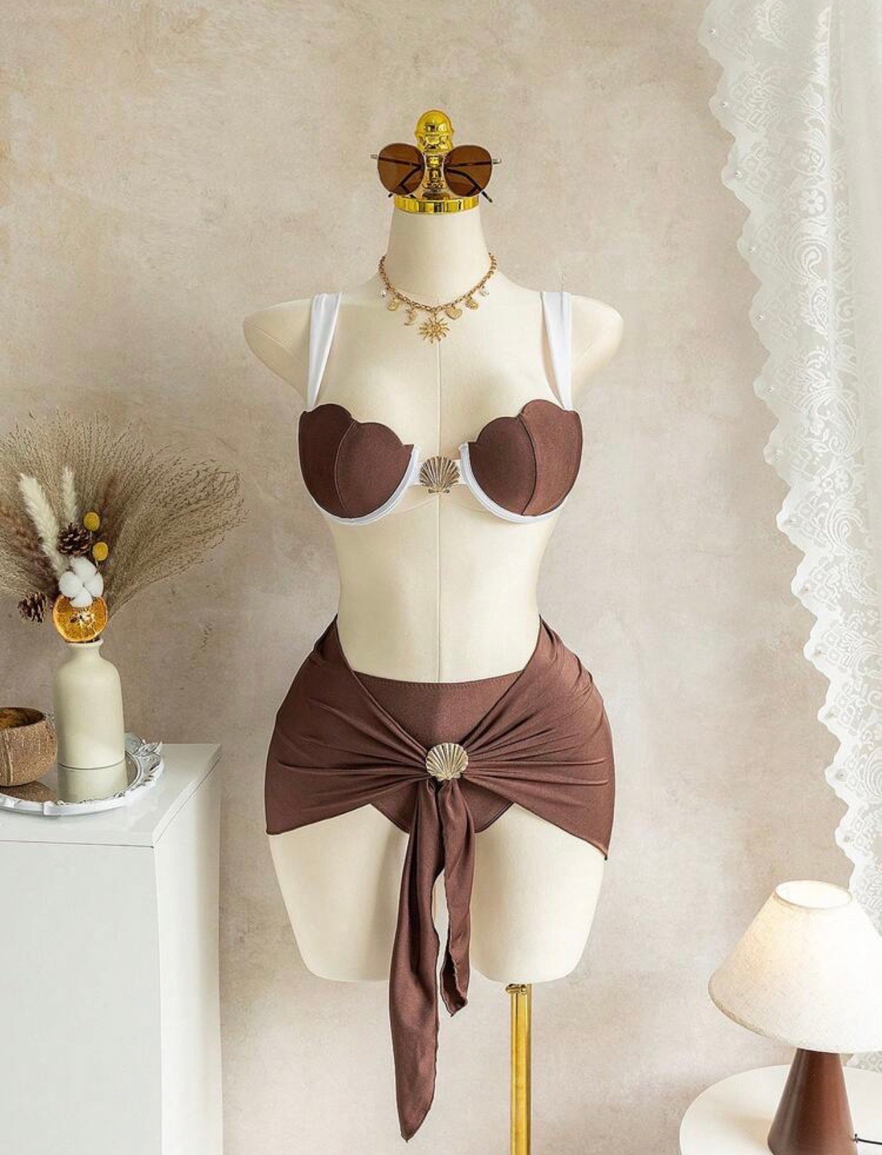 Brown sexy bikini set