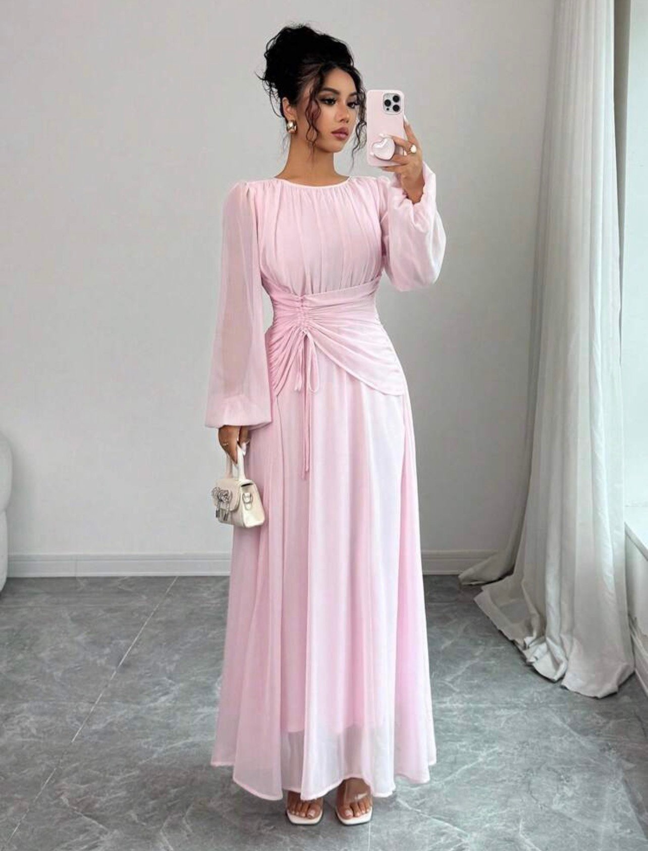 Elenzga baby pink dress