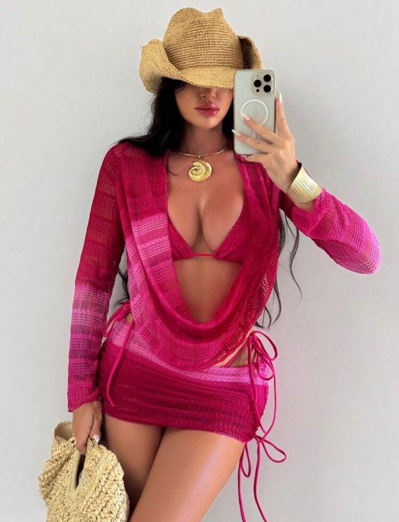 Hot pink bikini