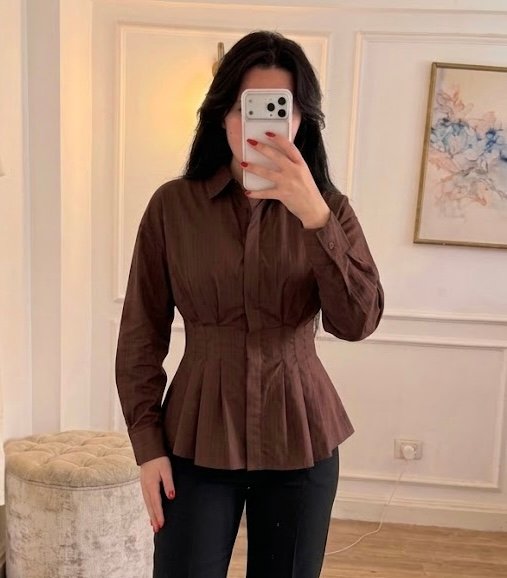 Chemise cintré marron