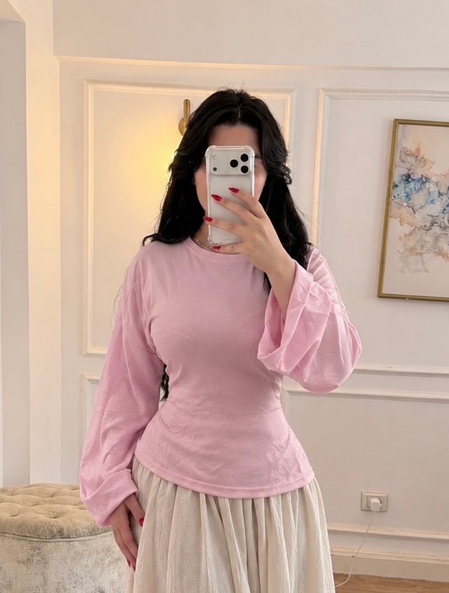 Fitted pink shirt