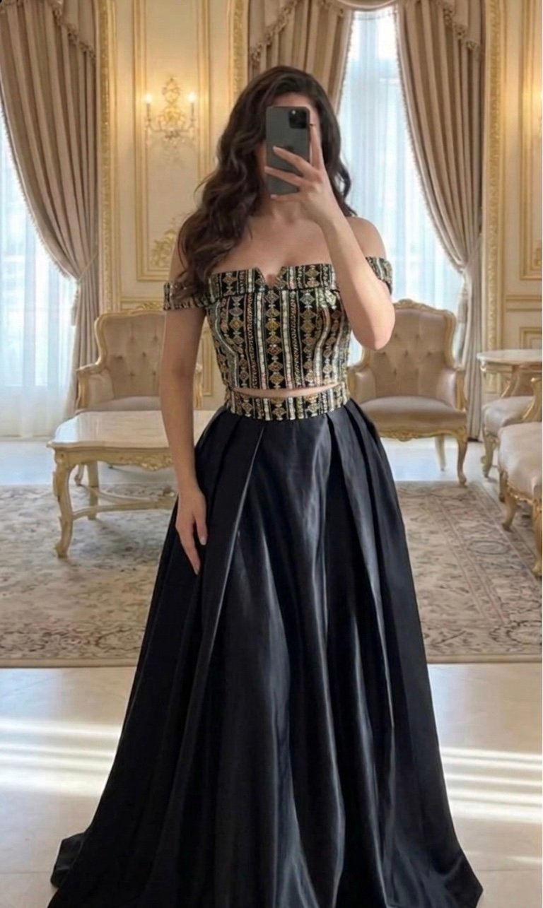 Black sari tunisian dress